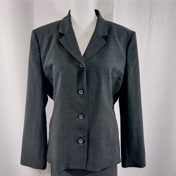 VANETTI WOMEN! CHARCOAL GRAY VERY FINE GRAY ON GRAY PLAID 2 PC SUIT SET! SZ 16 - Picture 4 of 13